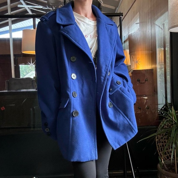 APT 9 🩵 🦋 women’s double buttoned breasted  peacoat size XL - Picture 2 of 8